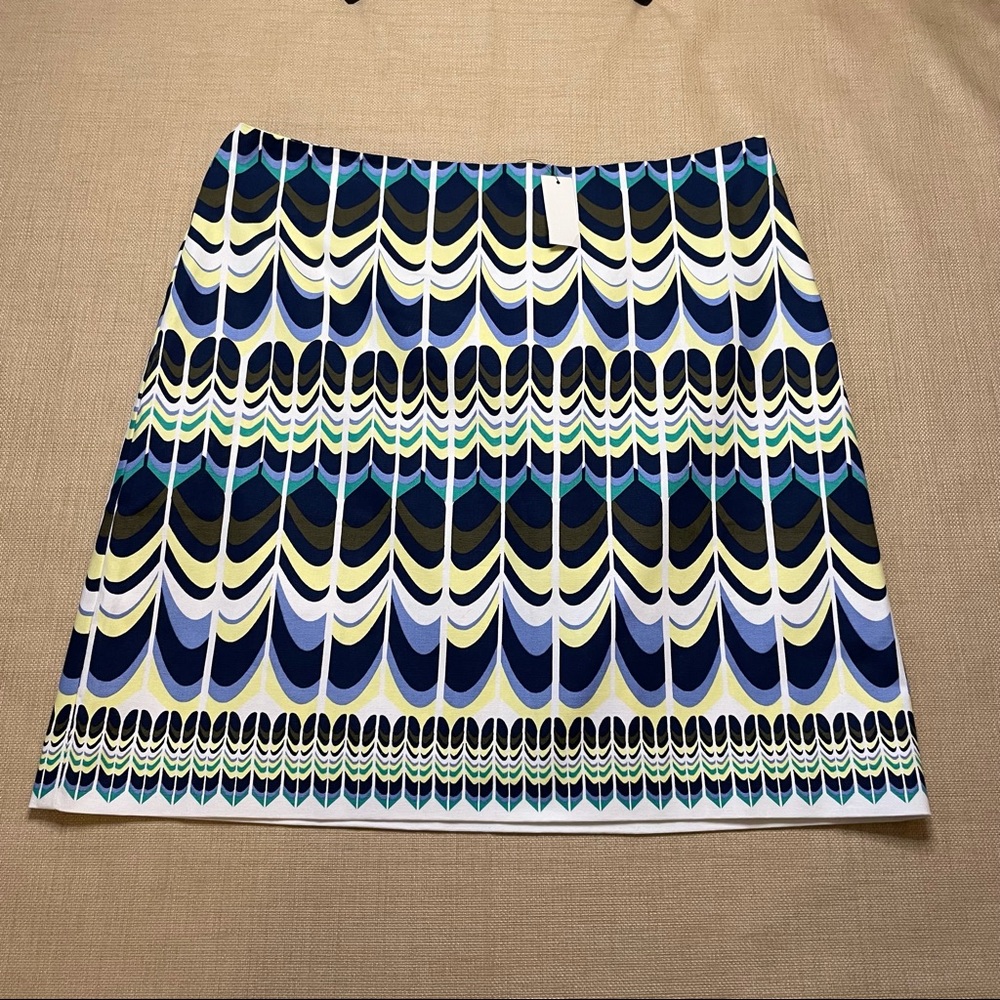 Talbots Cotton Retro Print Lined Skirt